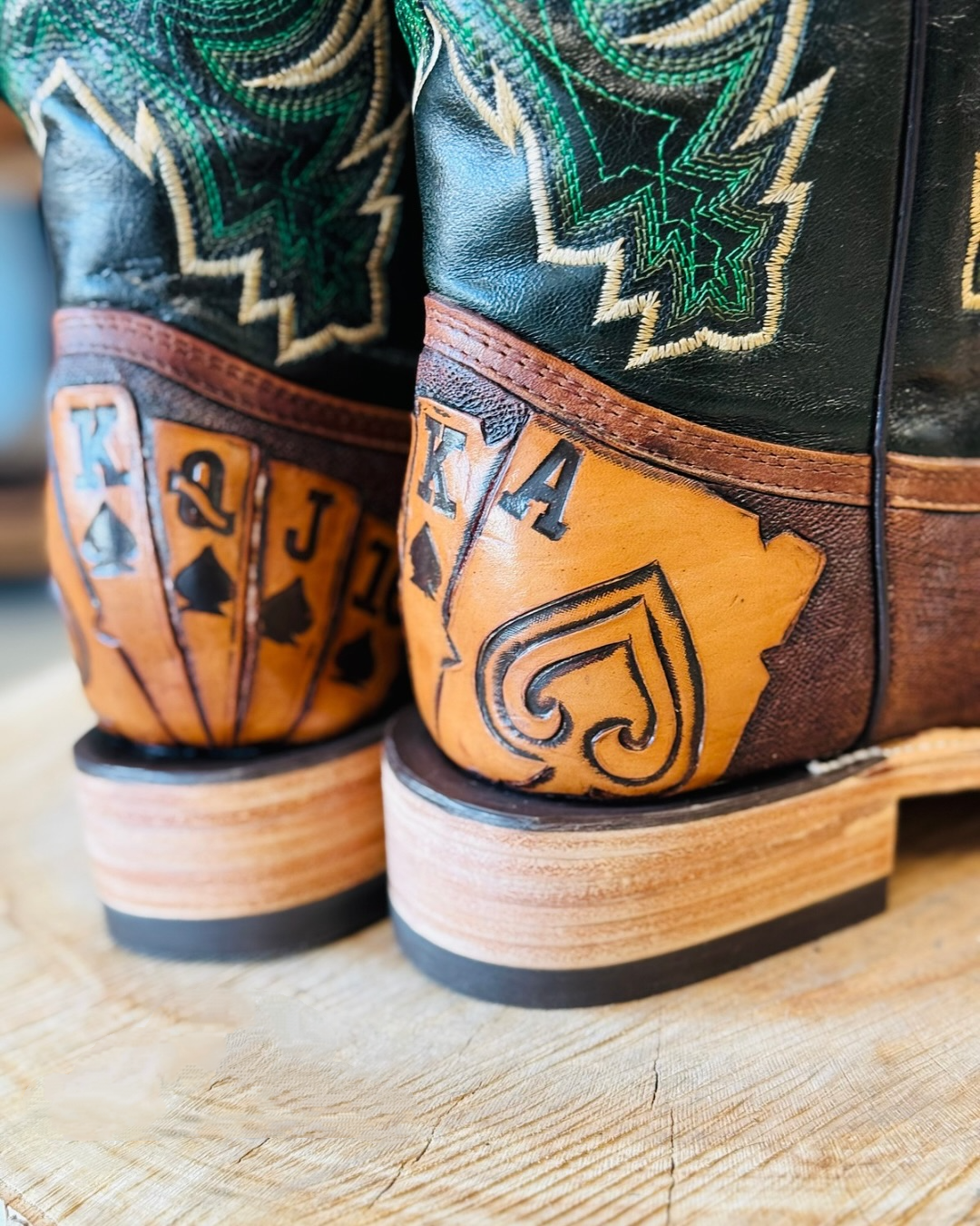 Men's Bulldog Hand Tooled Boots - Royal Flush Bitone