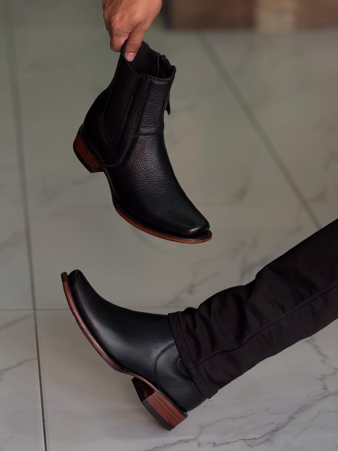 Bootin Milan Venado Men's Black Leather Boots - Handmade