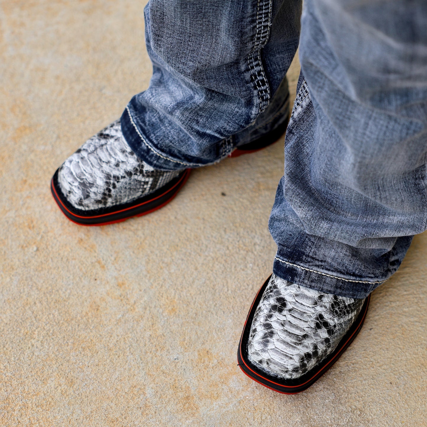 Natural Python Leather Boots - 3D Lightweight Sole Composite Toe