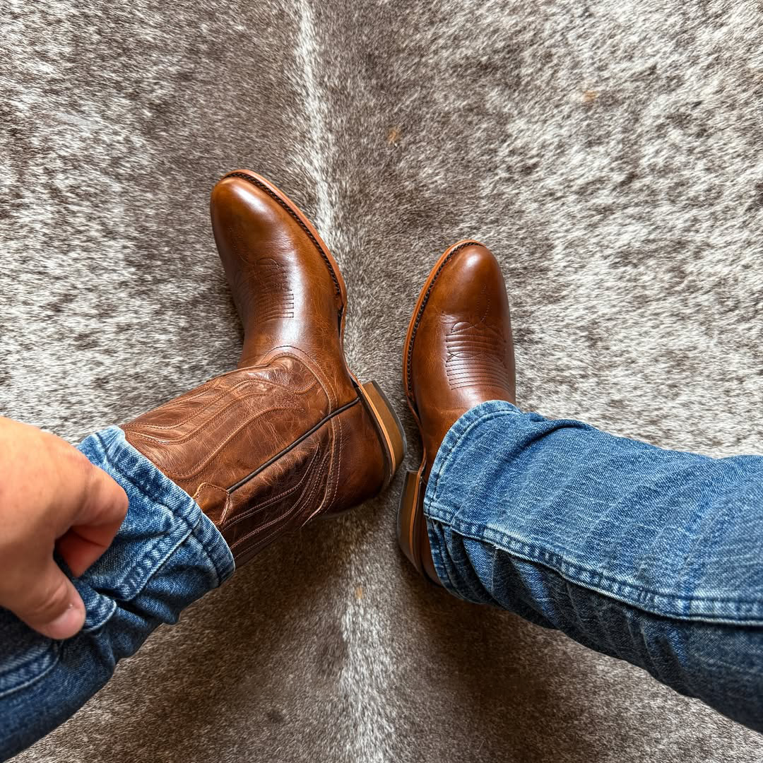 Classic honey-colored cowboy boots