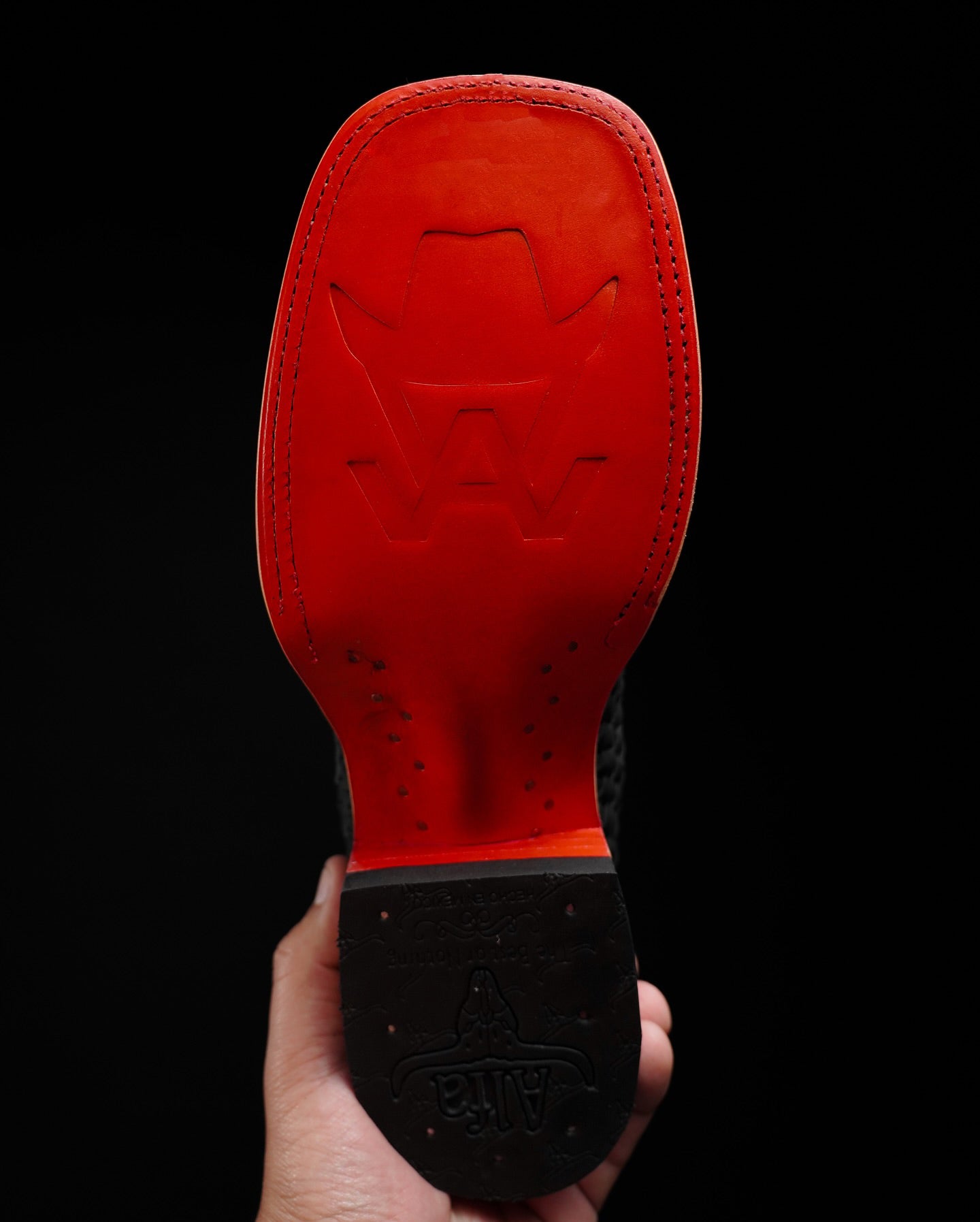 100% Handmade Black Woven Boots