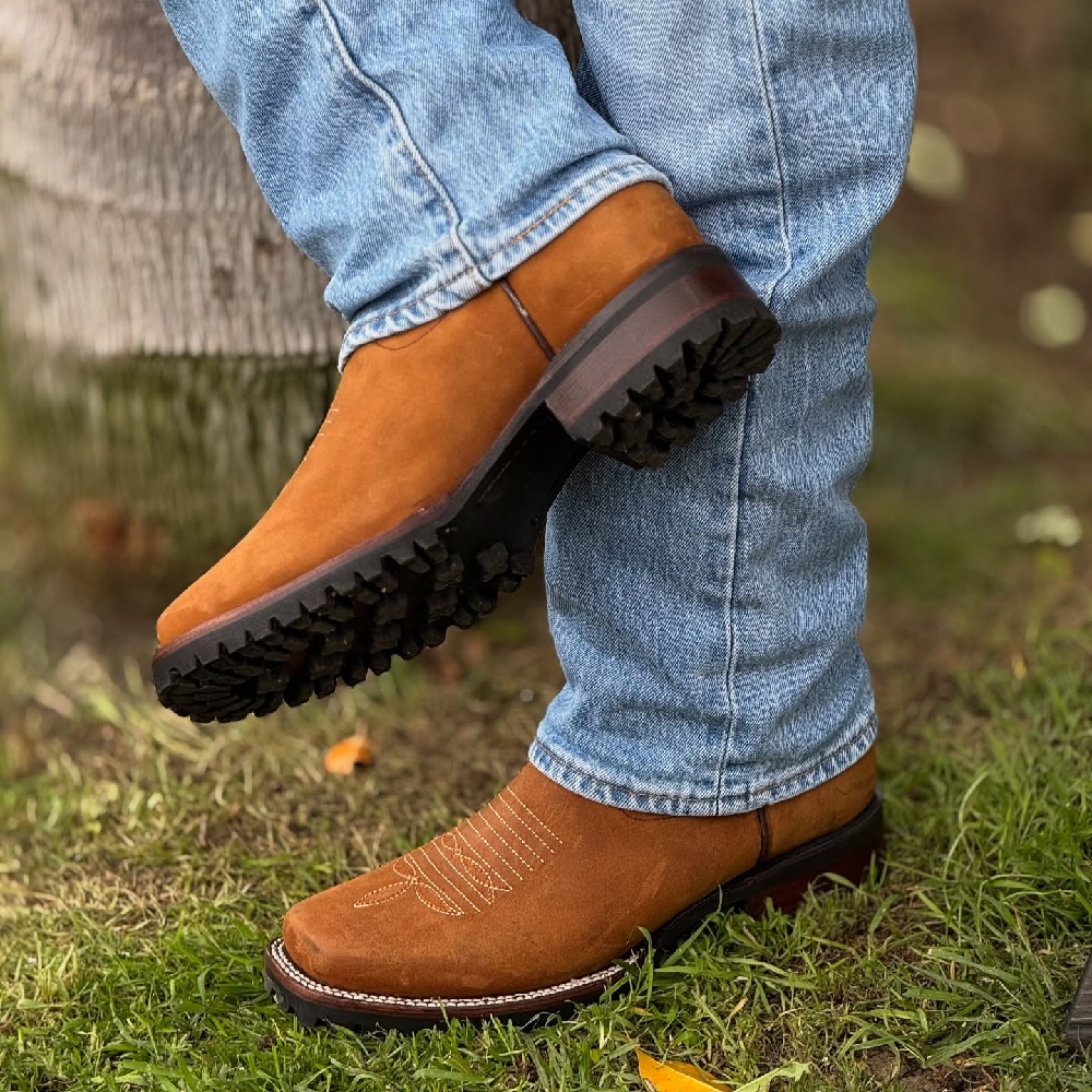 Men's Classic Cowboy Boots-vintage Embroidery, Square Head Design