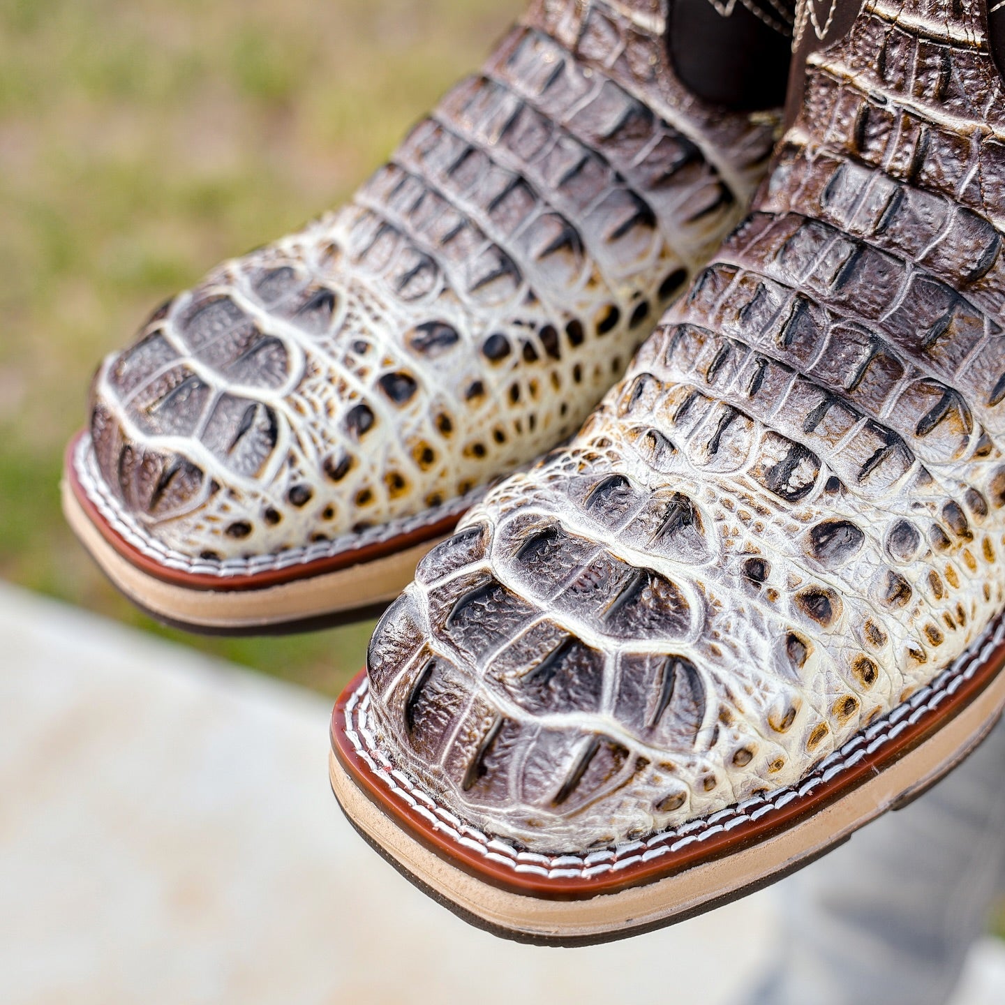 Desert Orix Caiman Neck Leather Boots With 3D Lightweight Sole - Composite Toe