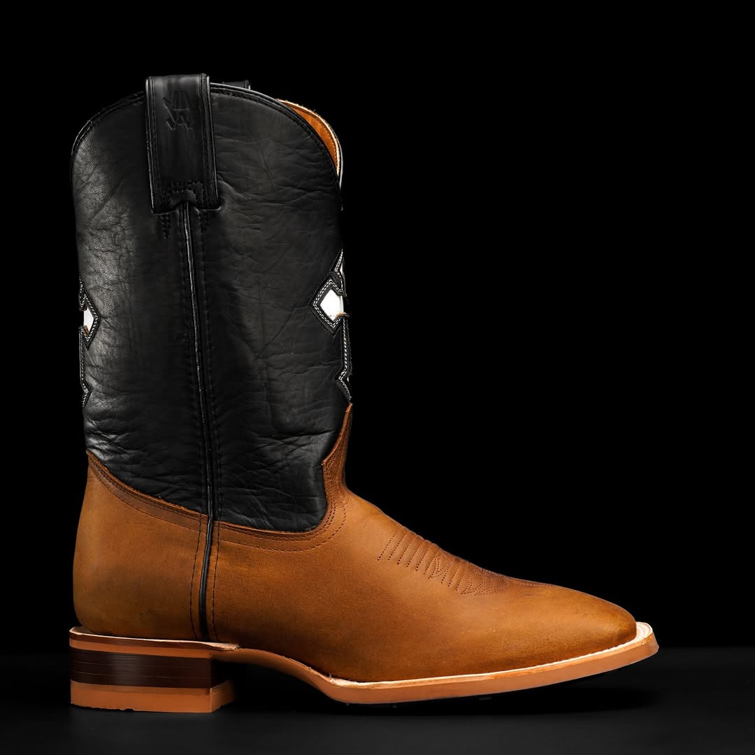 Faith Over Fear Cowboy Boots – Black & Tan, Square Toe