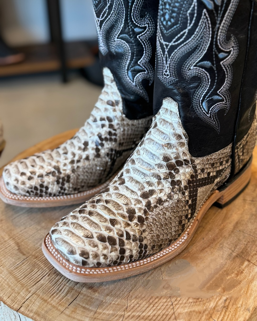 Men's Genuine Natural Python Skin Boots