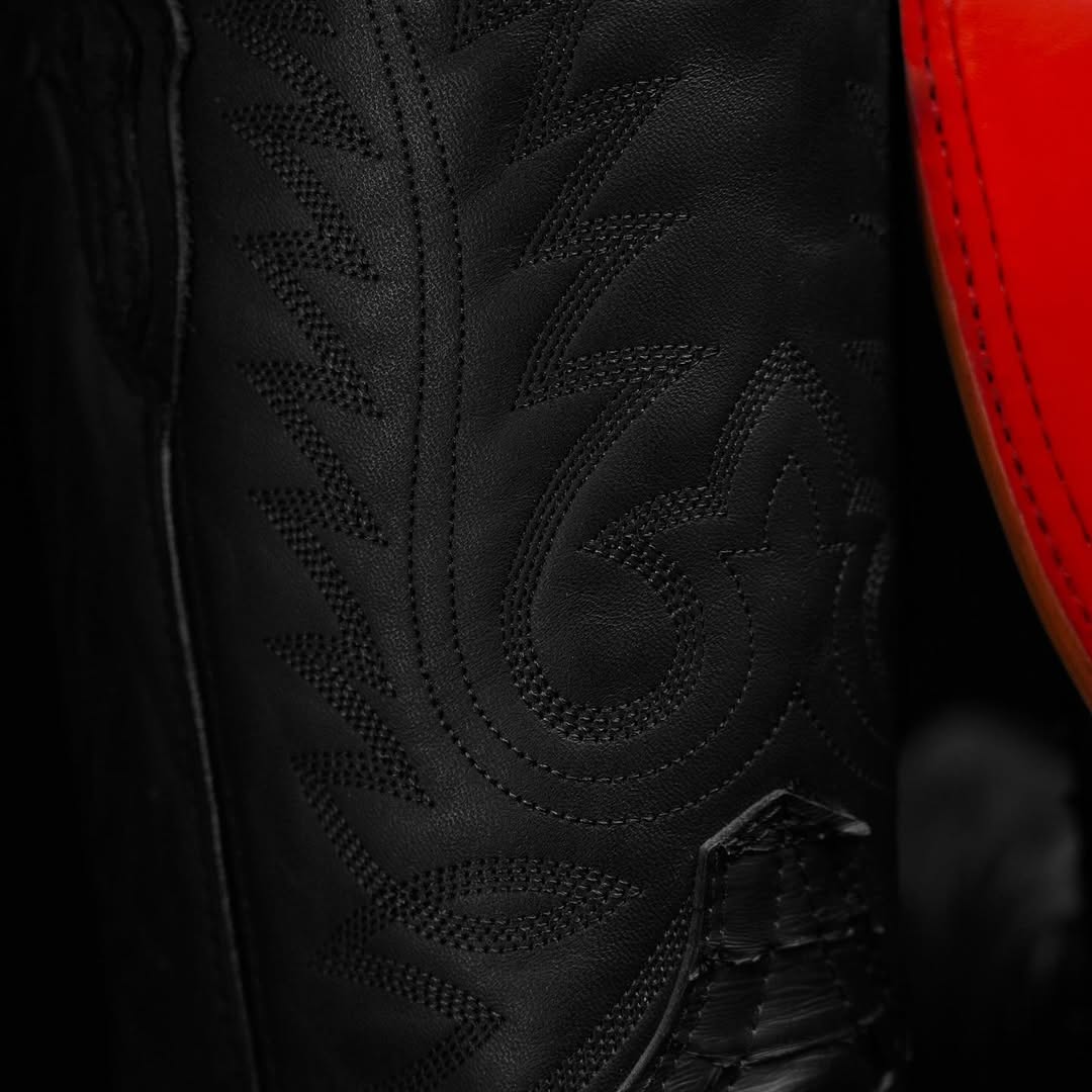 Matte Black Pythons Boots-Square Toe