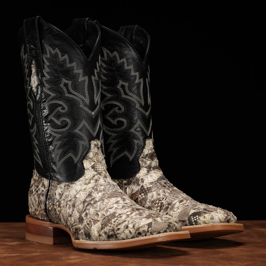 100% AUTHENTIC Python Skin Patchwork Boots