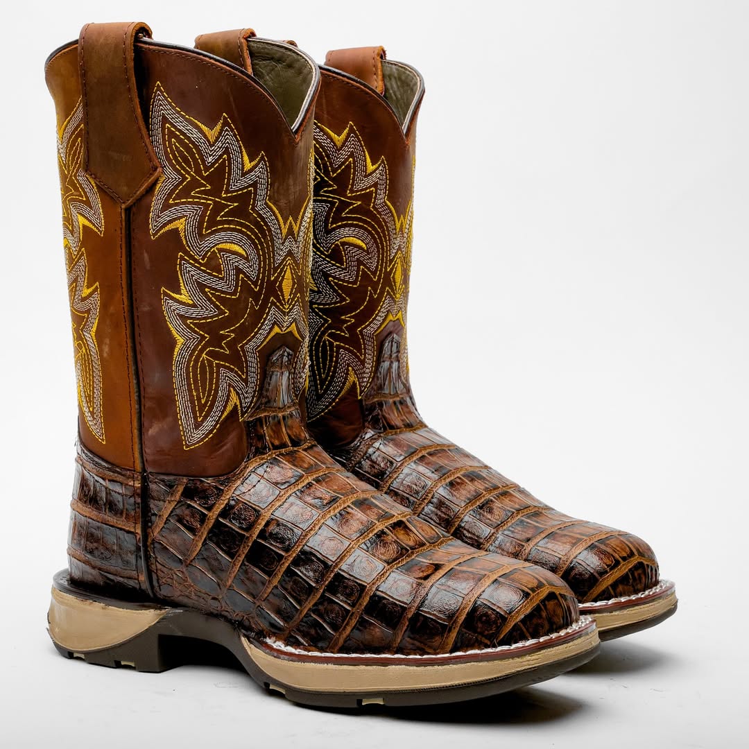 New Honey Caiman Belly Boots