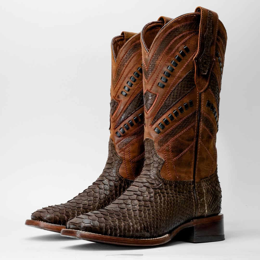 NEW GENUINE Matte Brown Python Boots