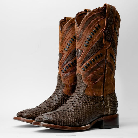 NEW GENUINE Matte Brown Python Boots