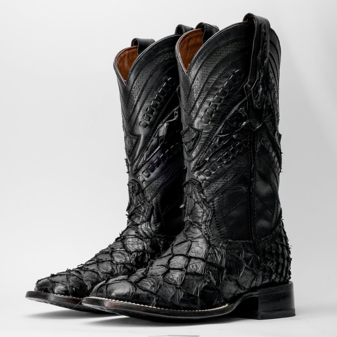 NEW GENUINE Black Pirarucu Boots