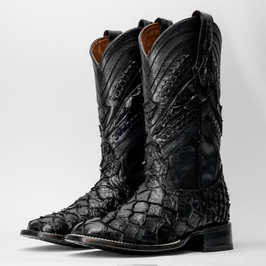 NEW GENUINE Black Pirarucu Boots
