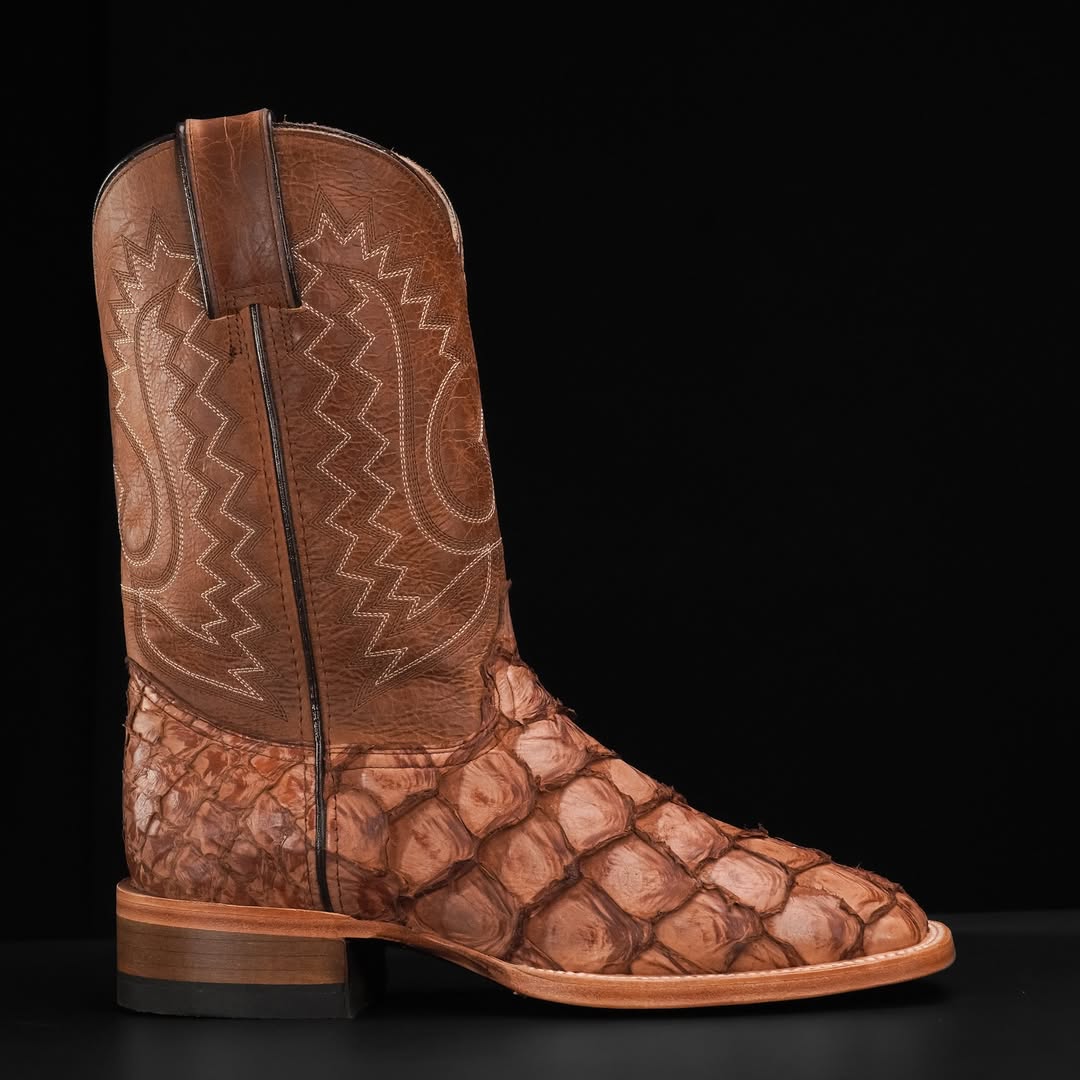 100% AUTHENTIC Brown Pirarucu Skin Boots