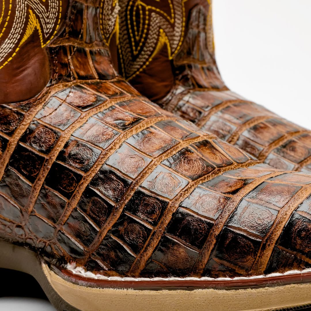 New Honey Caiman Belly Boots