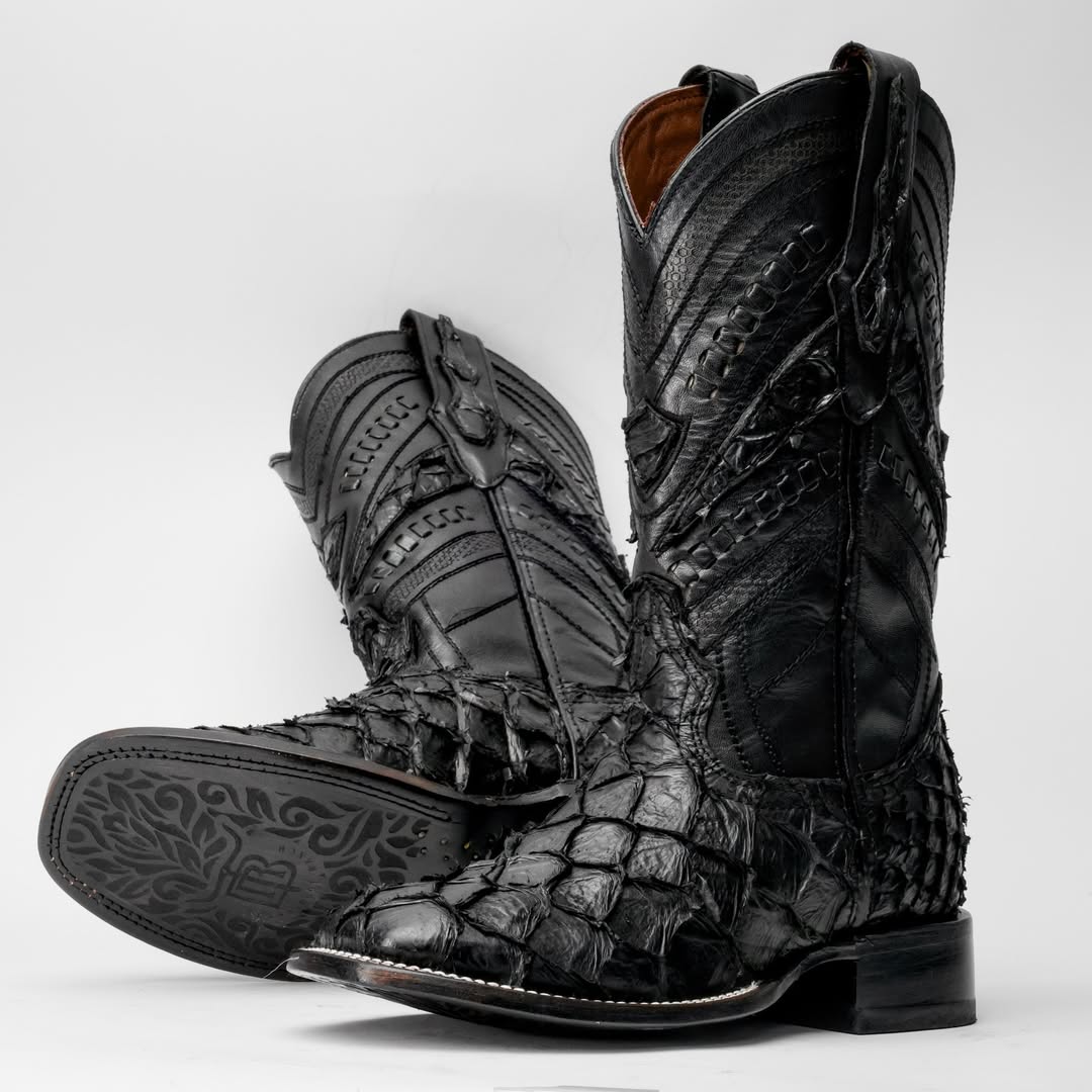 NEW GENUINE Black Pirarucu Boots