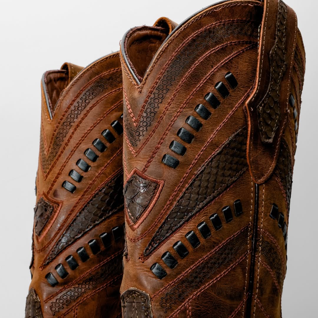 NEW GENUINE Matte Brown Python Boots