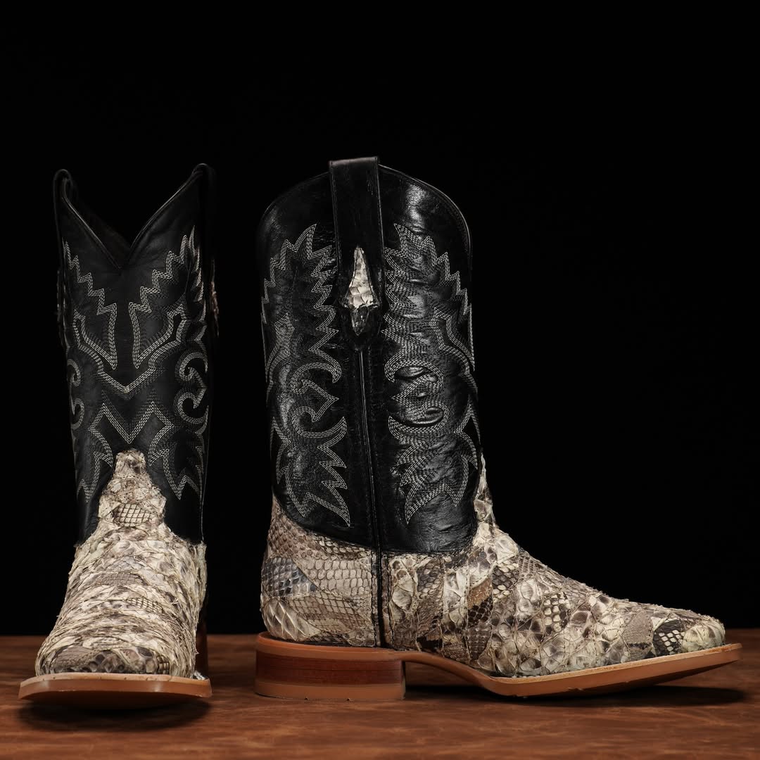 100% AUTHENTIC Python Skin Patchwork Boots