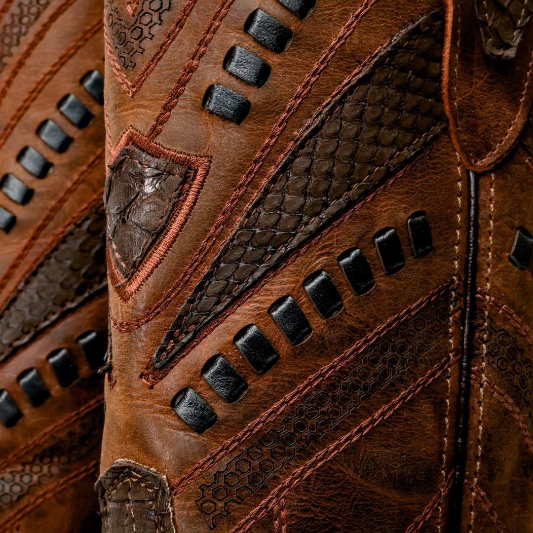 NEW GENUINE Matte Brown Python Boots