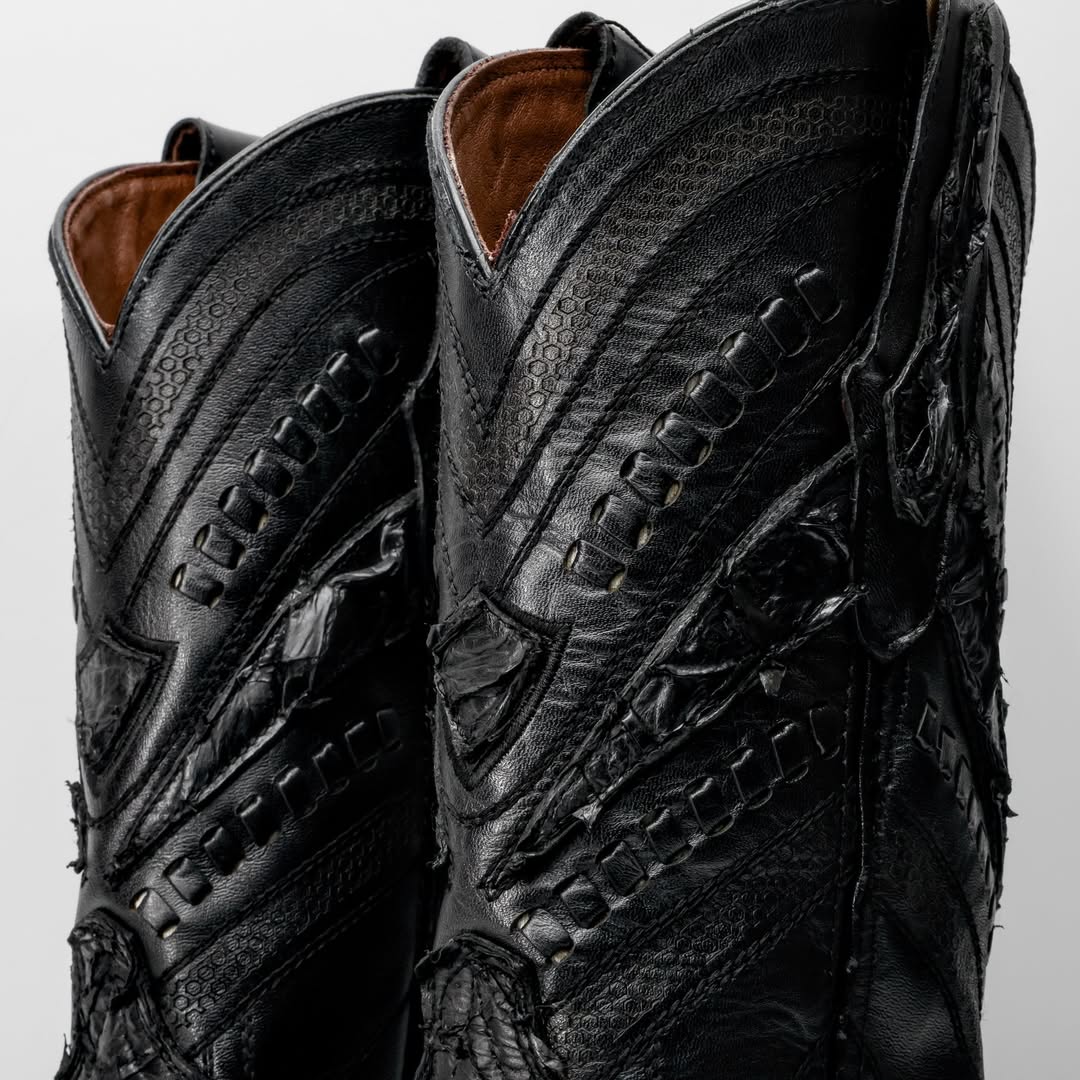 NEW GENUINE Black Pirarucu Boots