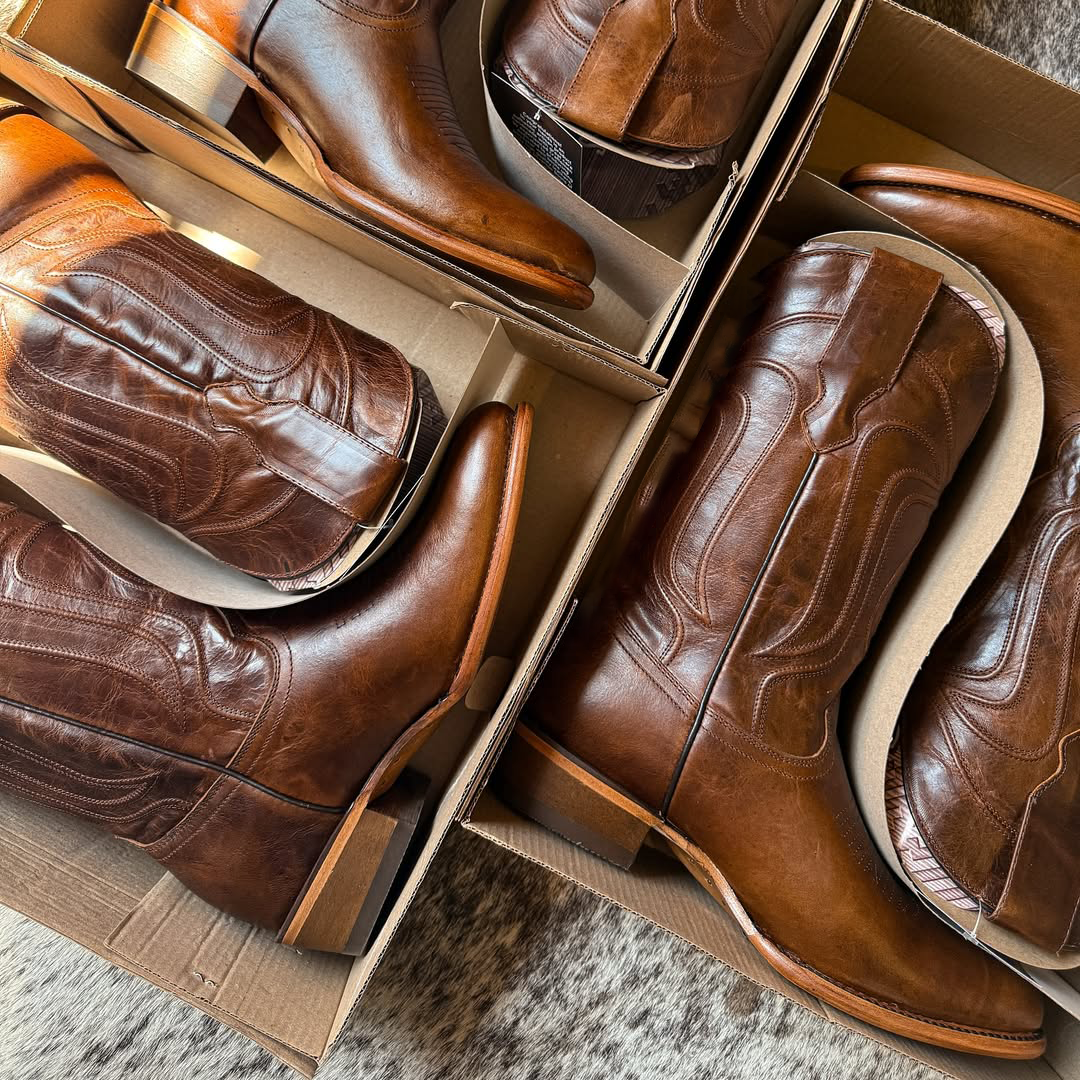 Classic honey-colored cowboy boots
