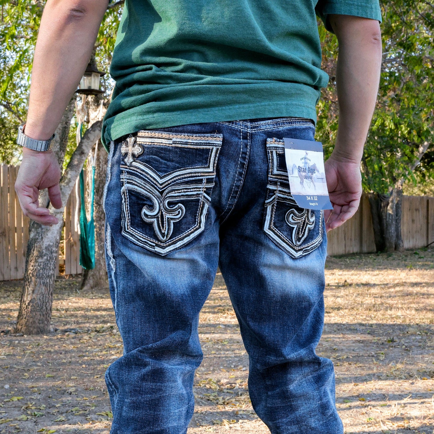 SA-044B Men's Straight Fit Denim Jeans - Classic Blues