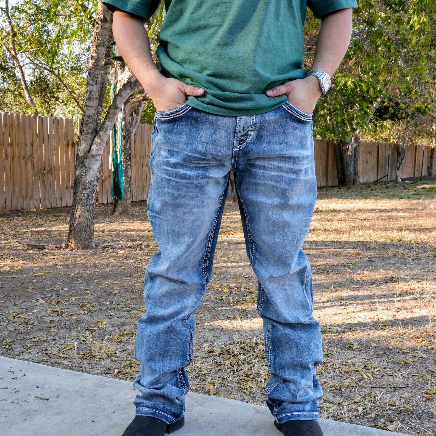 SA-045 Men's Straight Fit Denim Jeans - Classic Blues