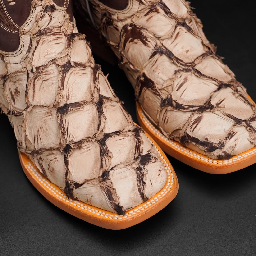 100% AUTHENTIC Mink Pirarucu Skin Boots