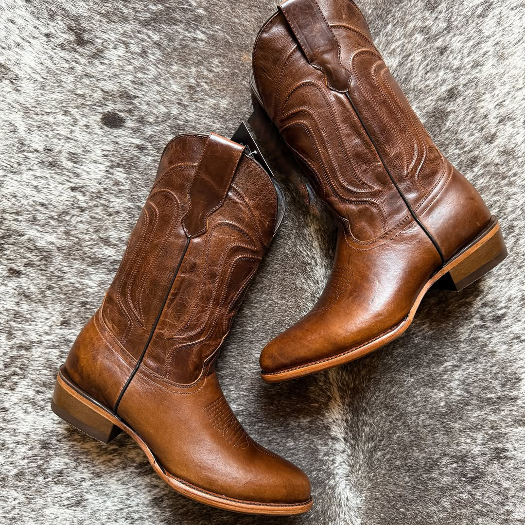 Classic honey-colored cowboy boots
