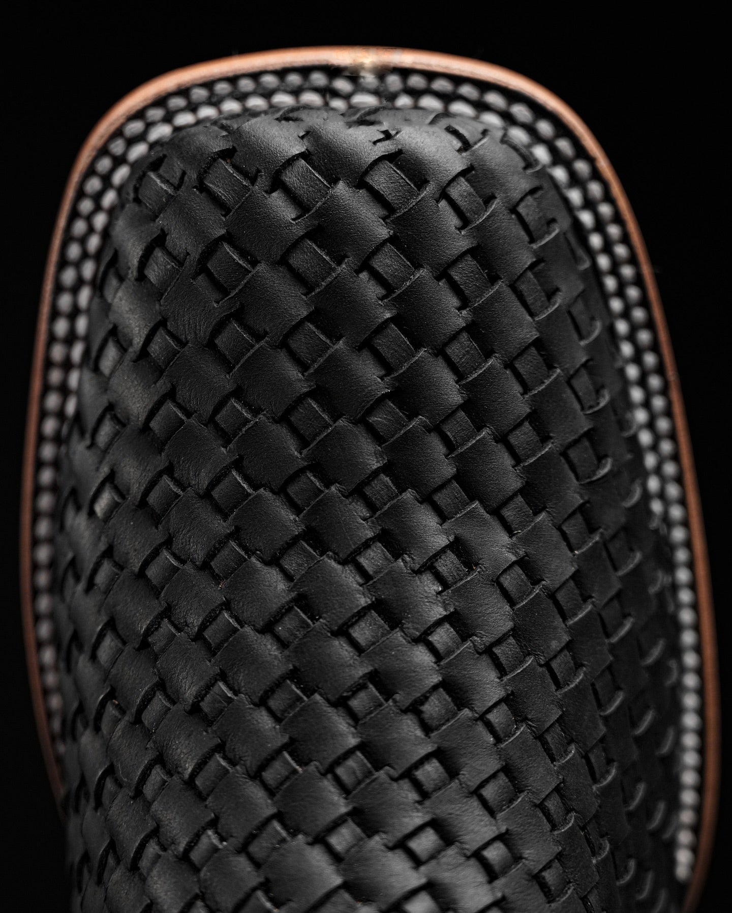 100% Handmade Black Woven Boots
