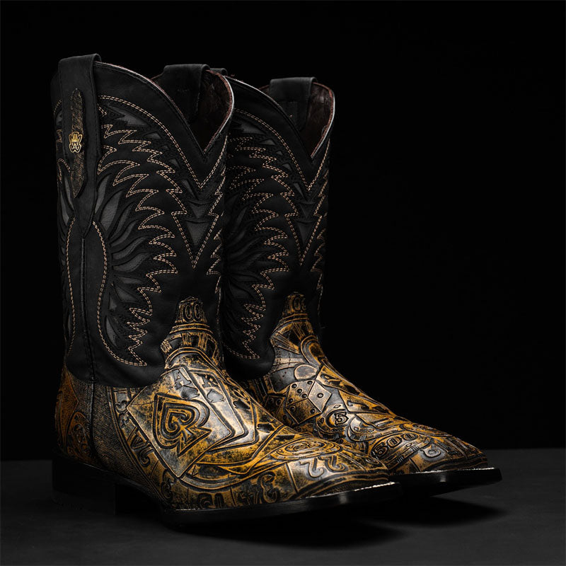 The Gambler Classic Cowboy Boots - Tan Safari Edition