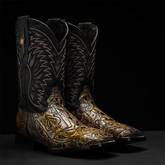 The Gambler Classic Cowboy Boots - Tan Safari Edition