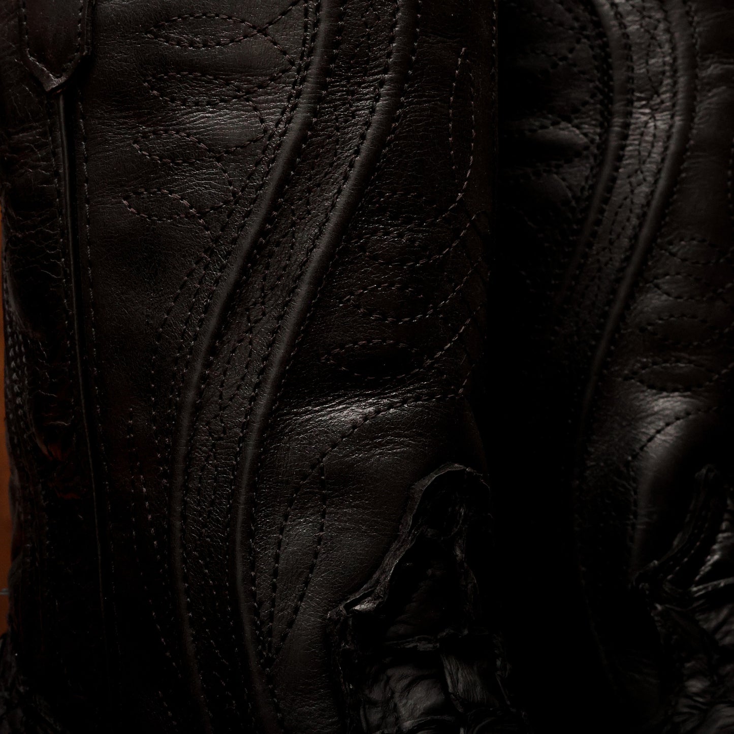 Genuine Black Python Boots – Square Toe