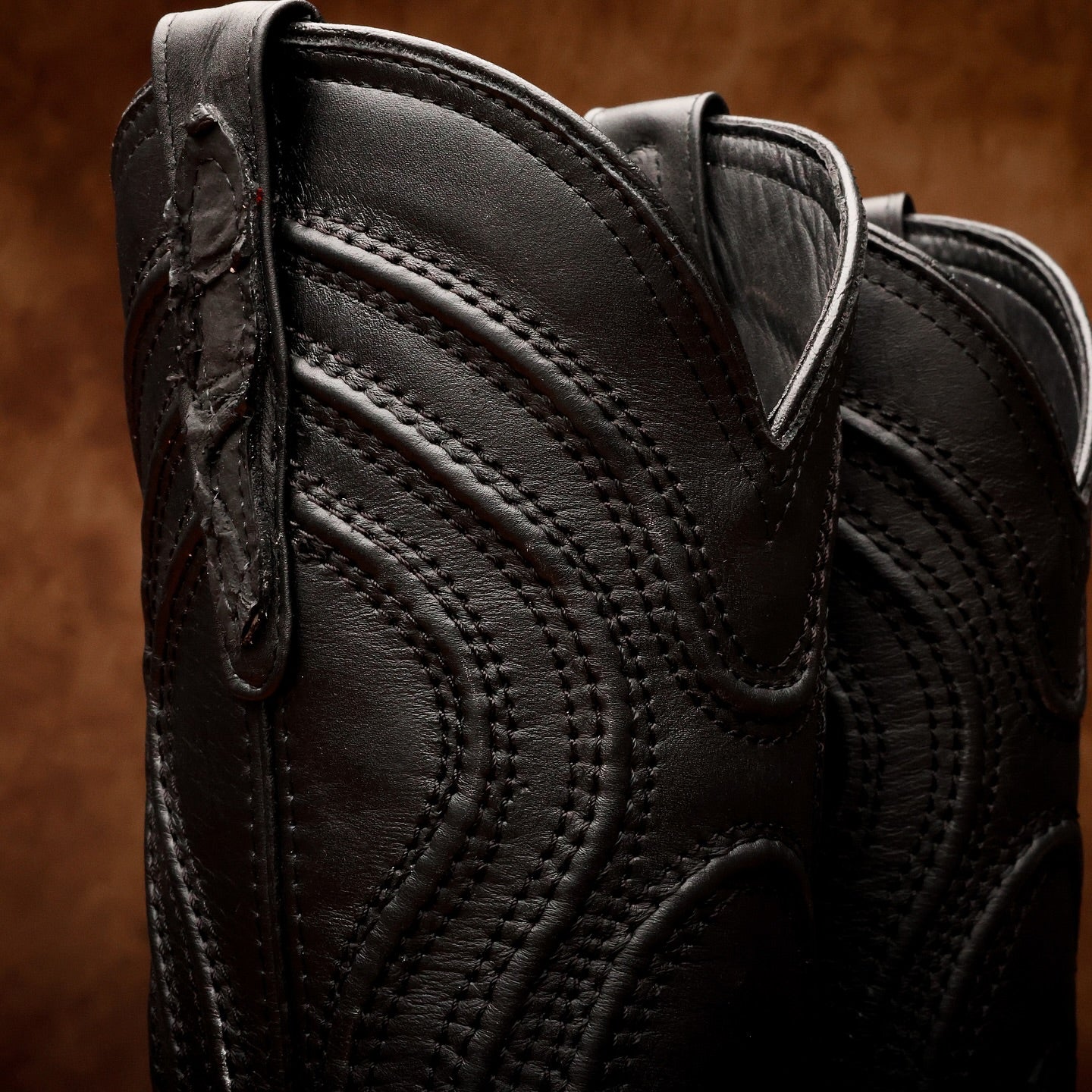 Matte Black Jumbo Pirarucu Leather Boots -Square Toe