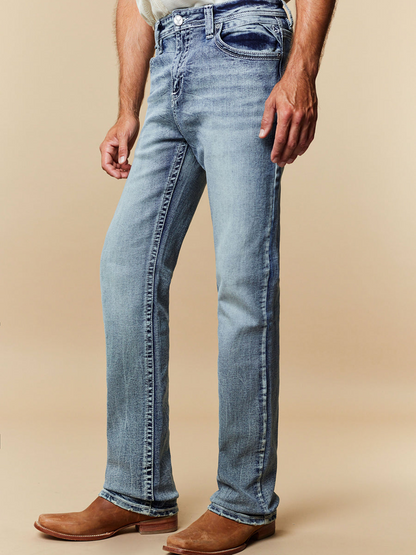 Western-style Slim-Fit Straight-Leg Jeans