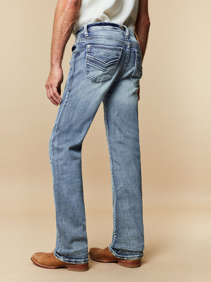 Western-style Slim-Fit Straight-Leg Jeans
