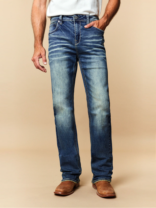 Western-style Slim-Fit Straight-Leg Jeans