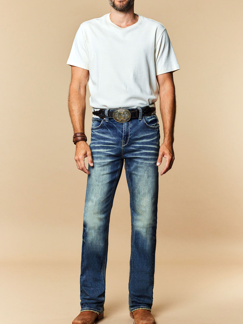 Western-style Slim-Fit Straight-Leg Jeans