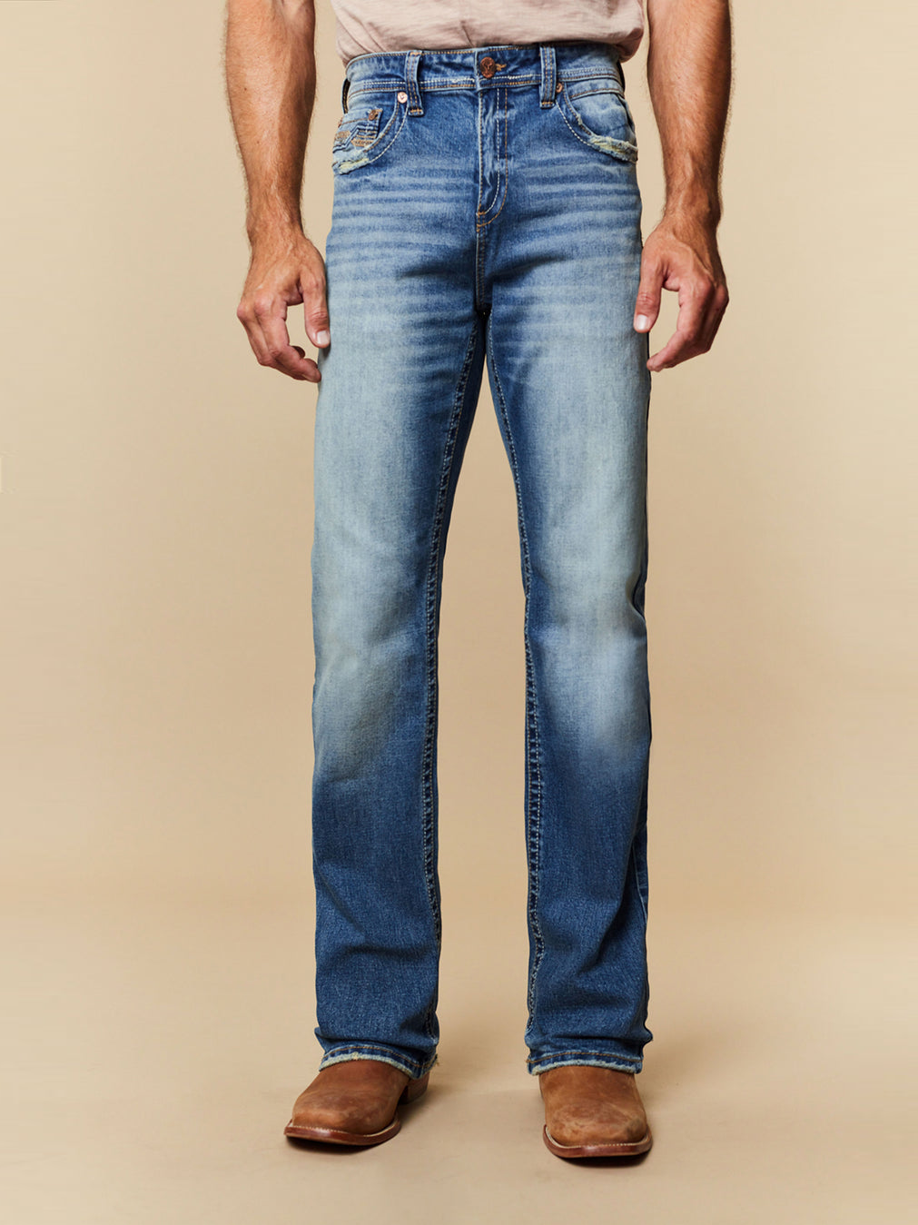 Western-style Slim-Fit Straight-Leg Jeans