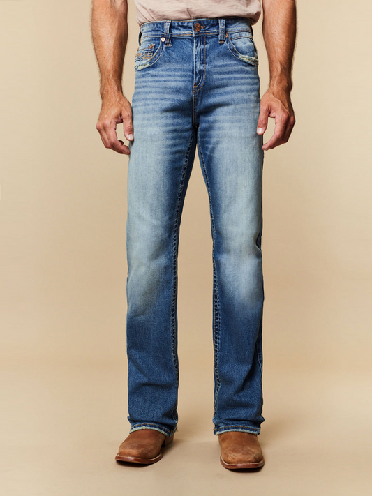 Western-style Slim-Fit Straight-Leg Jeans