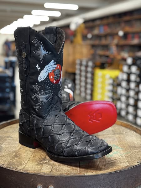 Premium Black Pirarucu Boots