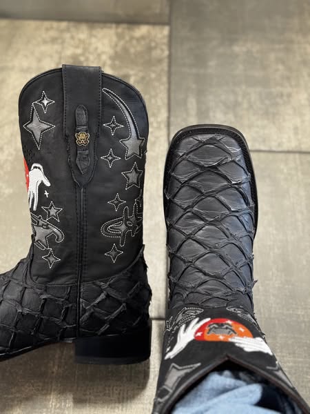 Premium Black Pirarucu Boots