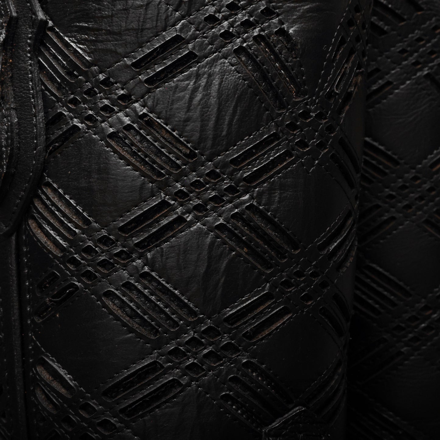 Total BlackK Python Leather Boots - Square Toe