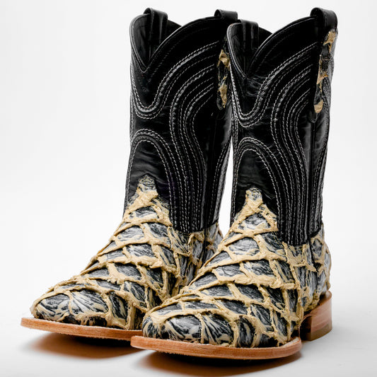 EclipseOrix Jumbo Pirarucu Leather Boots - Square Toe