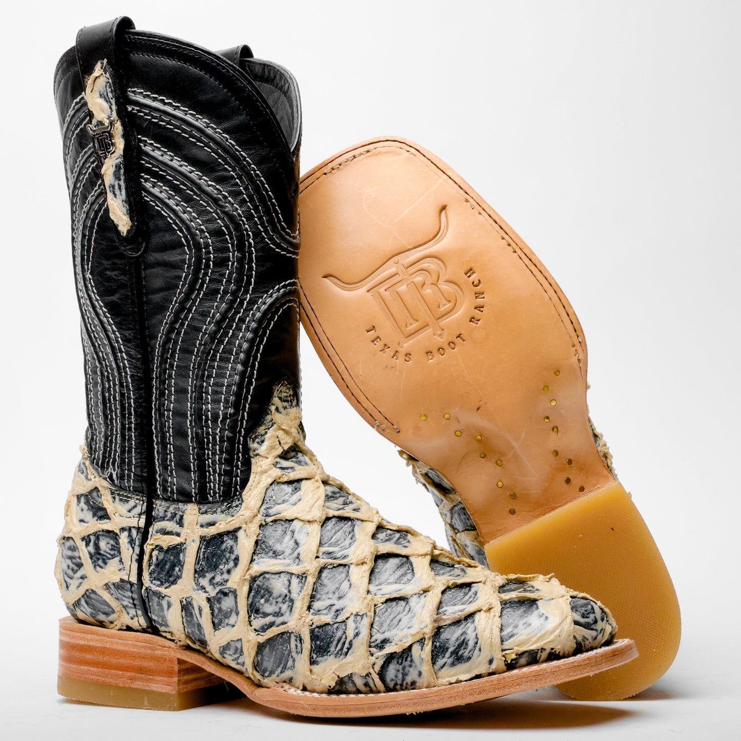 EclipseOrix Jumbo Pirarucu Leather Boots - Square Toe