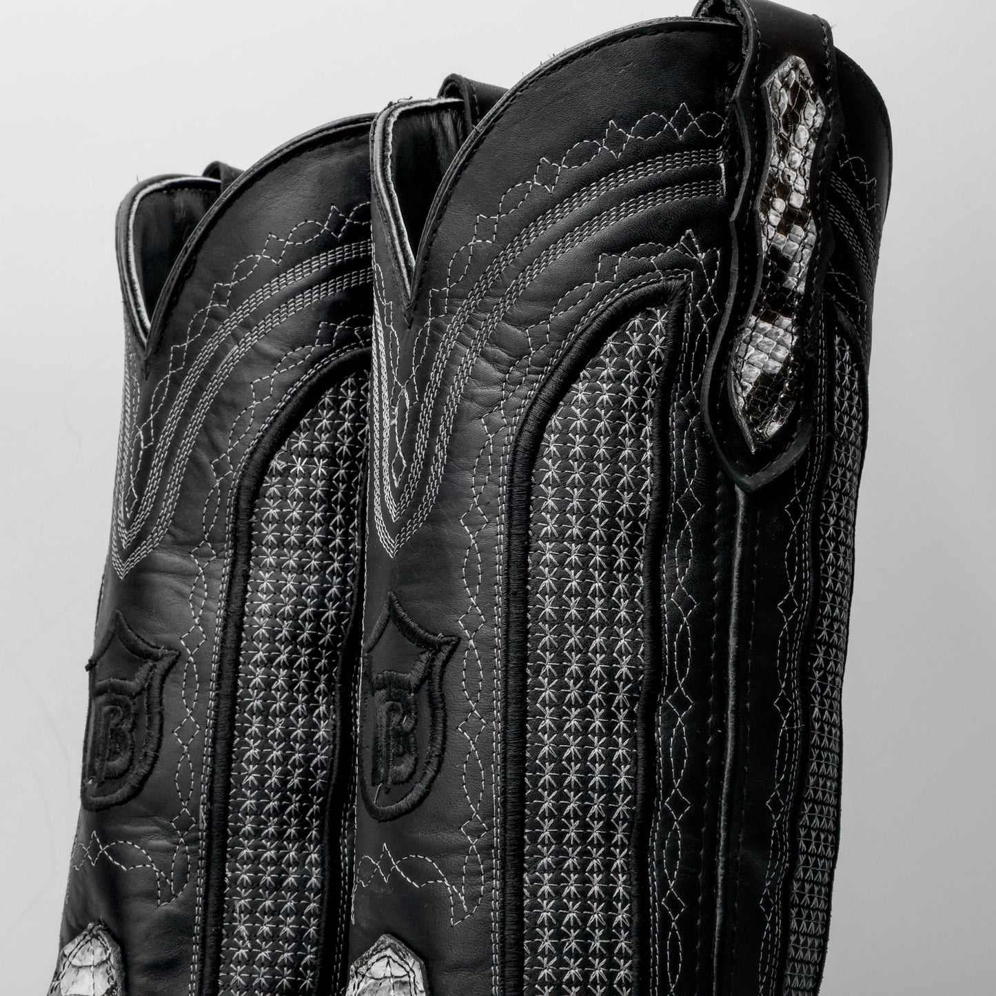 Natural Python Leather Boots - Square Toe