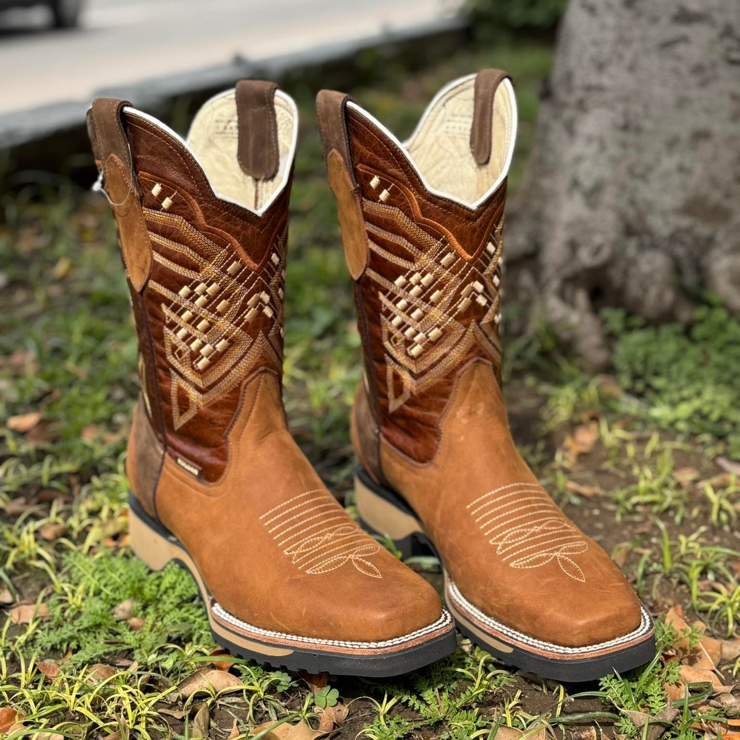 Men's Classic Cowboy Boots-vintage Embroidery, Square Head Design