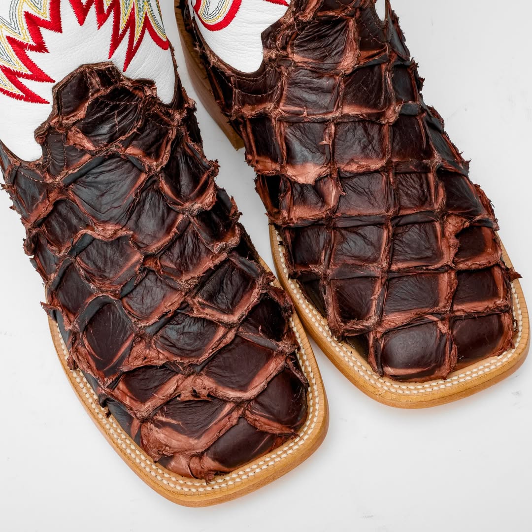 NEW Rustic Brown GENUINE Pirarucu Boots