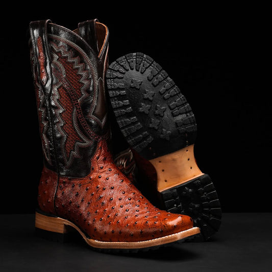 New Cognac Ostrich Boots