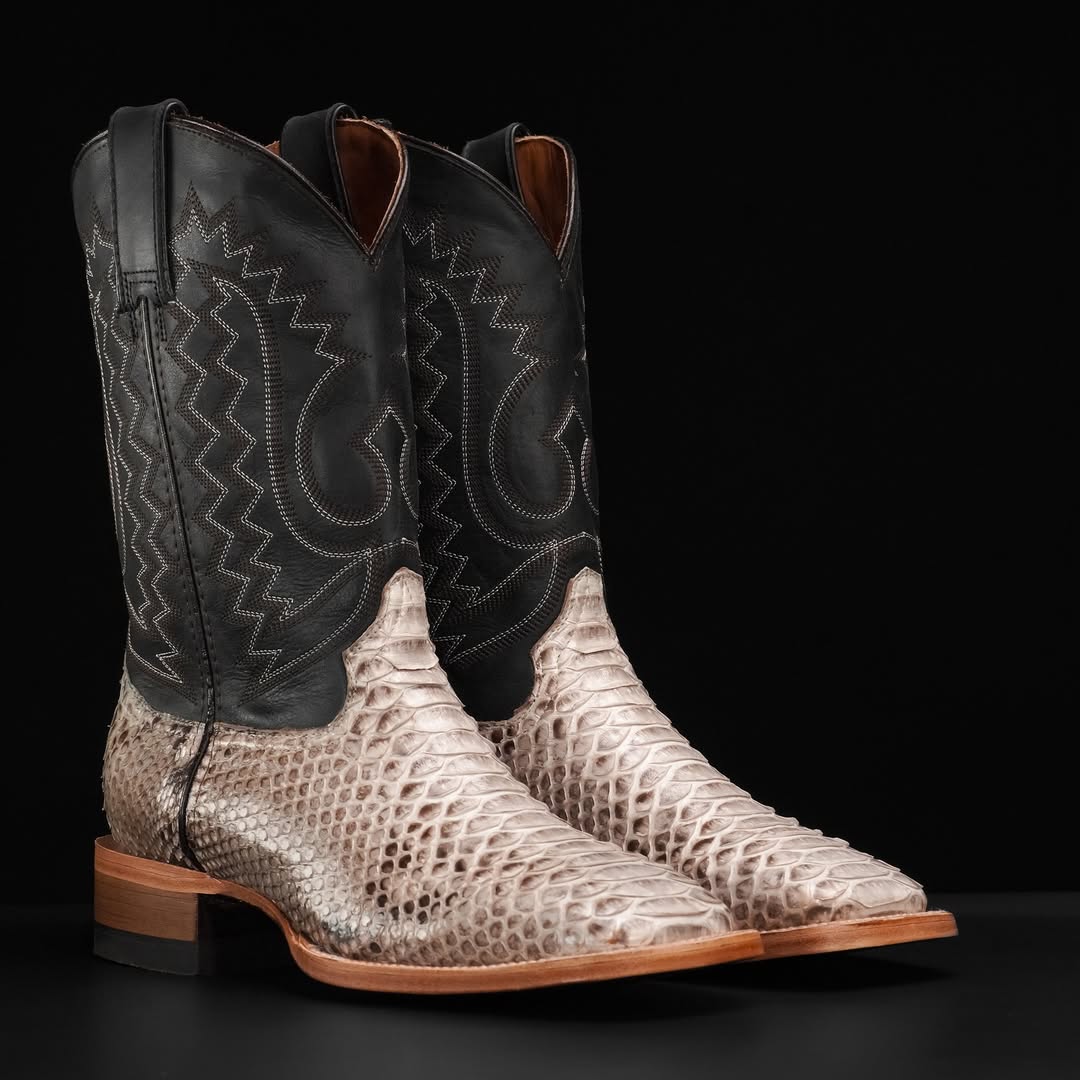 New AUTHENTIC Natural Python Skin Boots