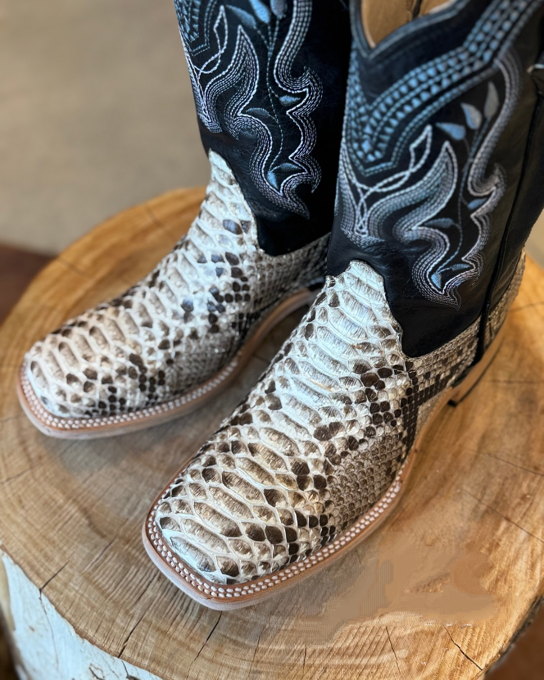 Men's Genuine Natural Python Skin Boots